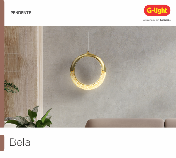 Pendente com Led Bella Gold Brass G-light - Image 3